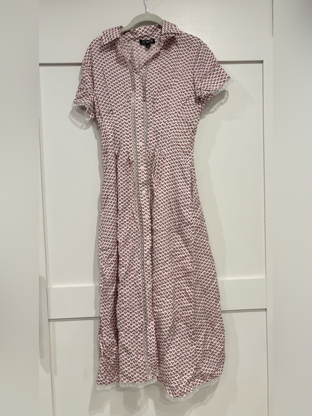 J. Crew Wren lace-trim shirtdress Floral Size 4 NWT - Picture 5 of 12